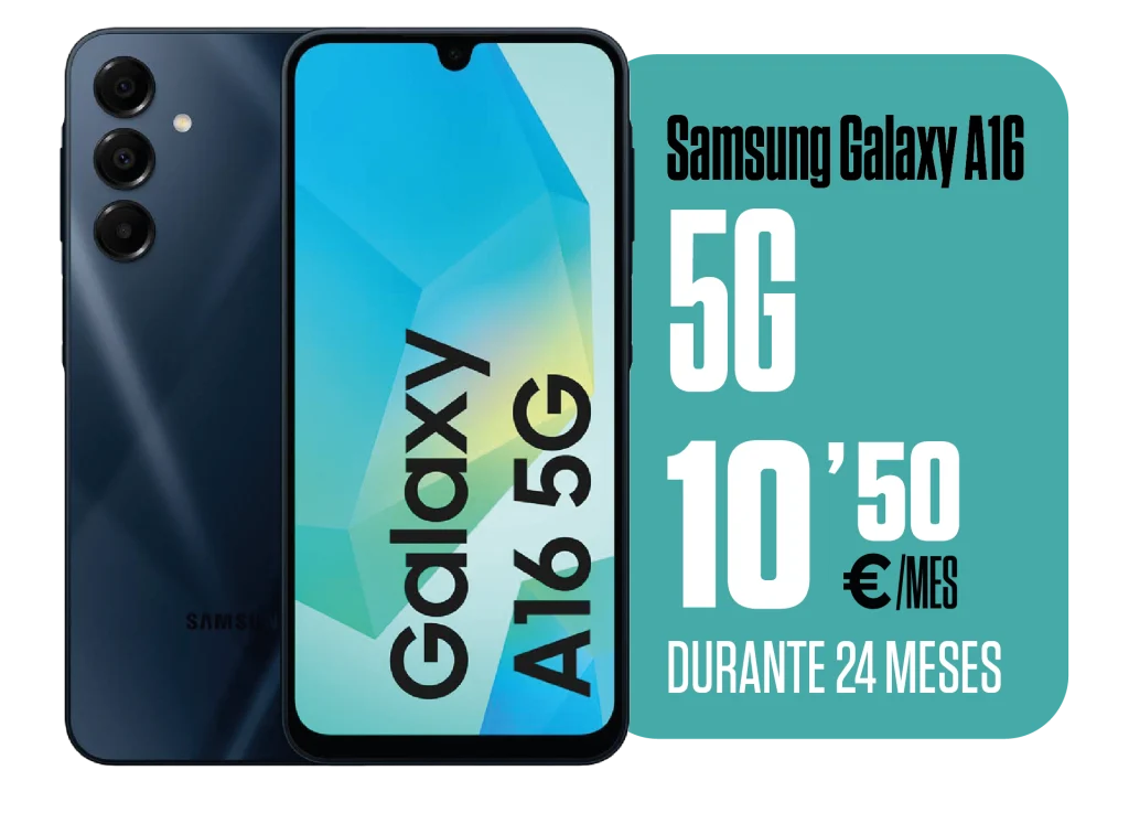 Samsung Galaxy A16 5G oferta especial a 10,50 euros al mes durante 24 meses